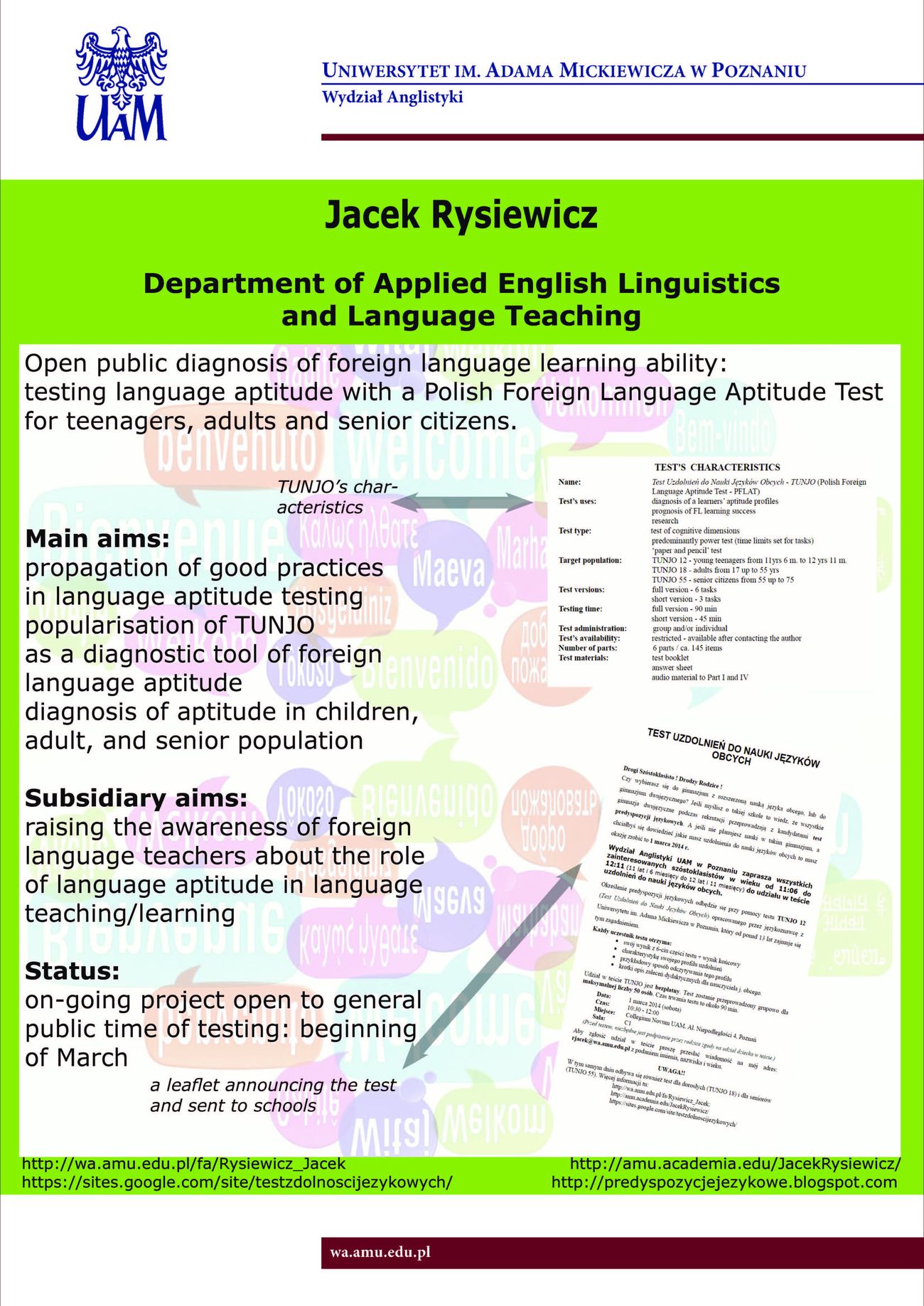 Diagnostic testing and language ability
